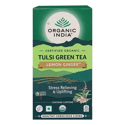 Organic India Tulsi Green Tea - Lemon Ginger