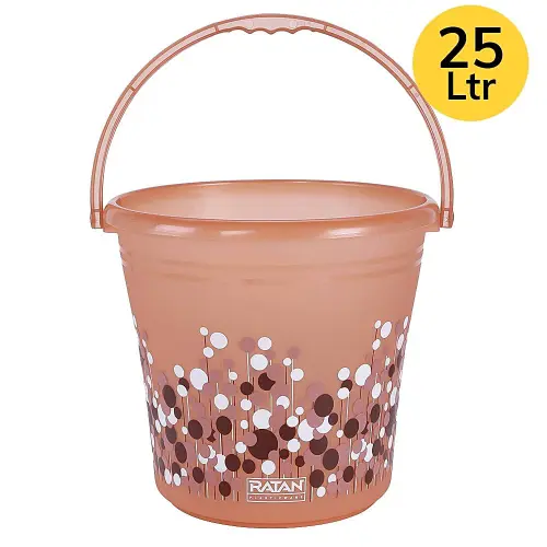Ratan Plastic Frosty Bucket (Brown) - 25 L