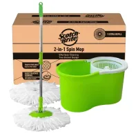 Scotch Brite 2 in 1 Bucket Spin Mop - Green
