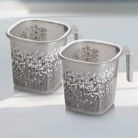 Nayasa Funk Square Ring Bath Mug (Black) - Set of 2