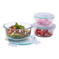 Signoraware Glass Container Borosilicate (Transparent) - 3 Containers