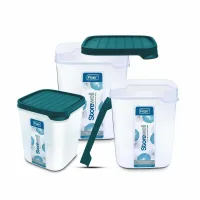 Flair Storewell Square Plastic Container (Blue) - Set Of 3