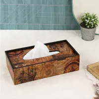 Clasicraft Wooden Tissue Box Printed Duco Brown (TS)
