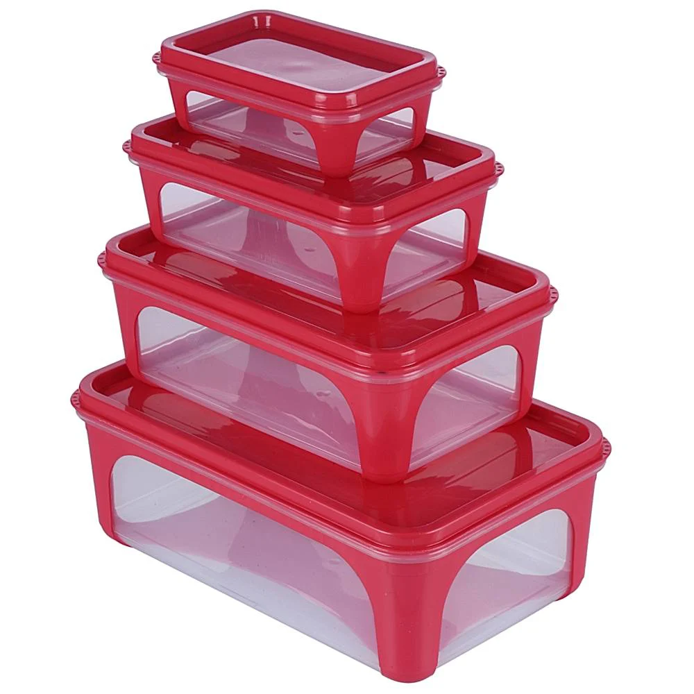 Unica 2K Rectangular Storage Container (Magenta) - Set of 4