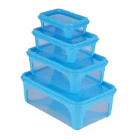 Unica 2K Rectangular Storage Container (Blue) - Set of 4