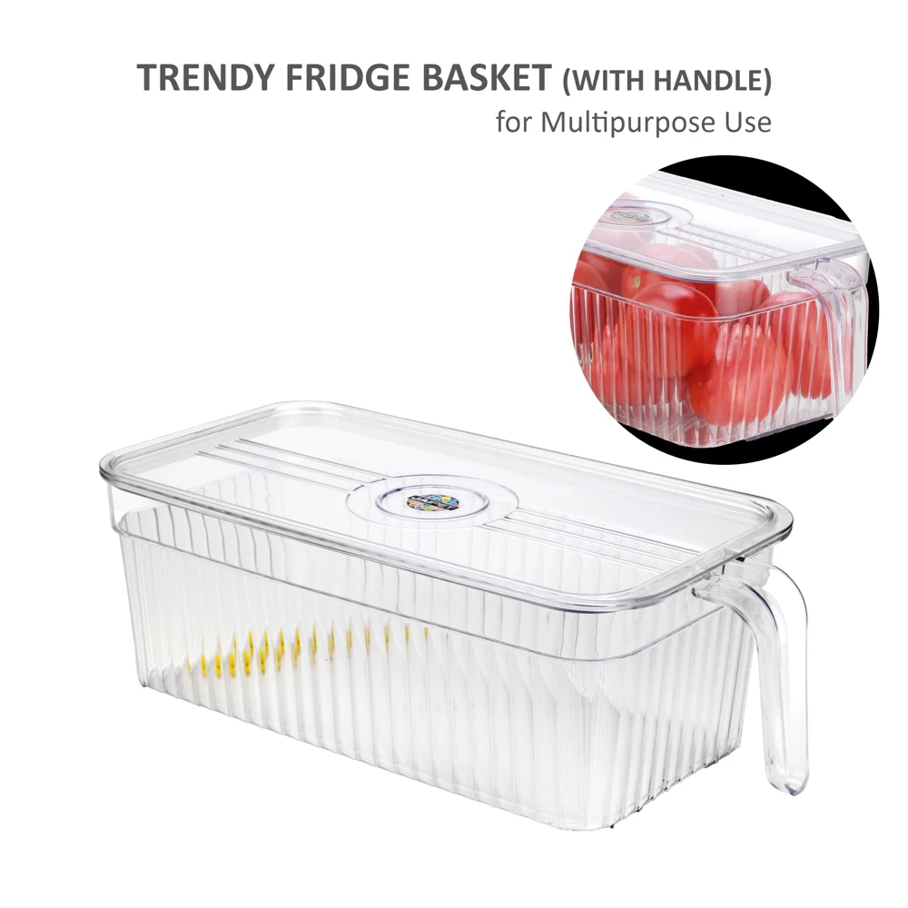 Jaipet Trendy Fridge Basket With Handle - Transparent