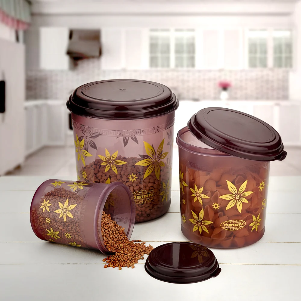 Asian Stylo Pack Round Containers - Brown