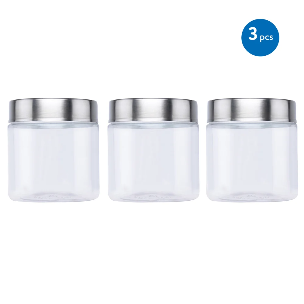 Kolorr Plastic Classic Pet Jar (500 ml) - Set Of 3