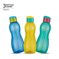 Belocopia Hiero Flip Plastic 2 Colour Water Bottle (1L) Multi Colour (NYB) CWB0012 - Set Of 3