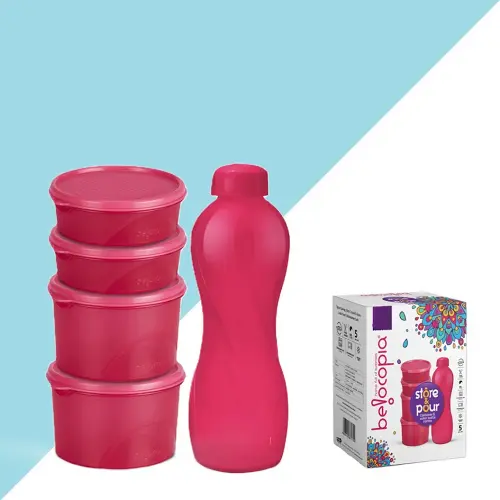 Belocopia Store & Pour Container & Bottle Combo (Pink) CFSC0047 - Set of 5