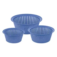 Joyo Knit Basket With Jali (Pleasant Blue) - Set Of 3