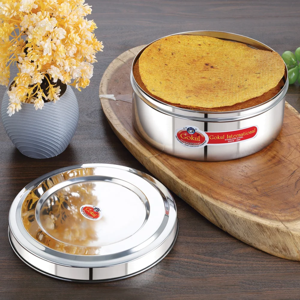 Gokul Stainless Steel Storage Container (Dabba) - Medium
