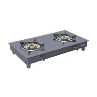 Glen Glass Top LPG Gas Stove 1022 XL Brass Burner - Black
