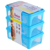 Unica 2K Rectangular Storage Container (Blue) 1.56 L - Set of 3