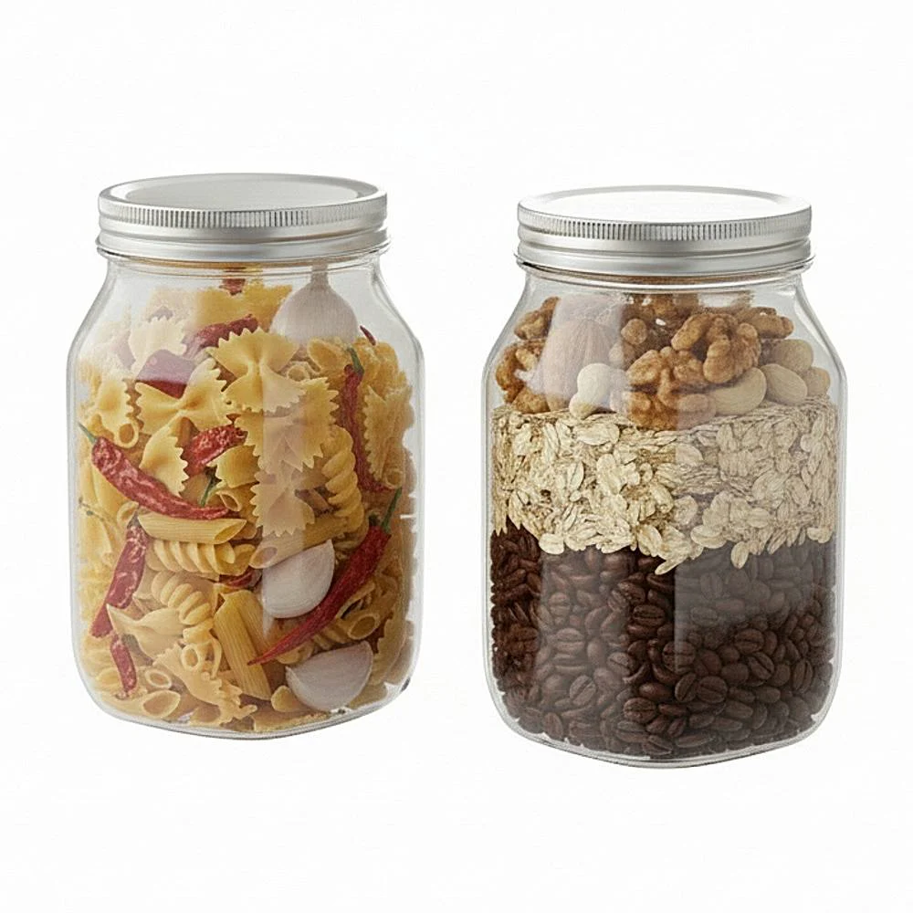 All Time Plastic Crystal Jar Natural - 960 ml 2 Pieces