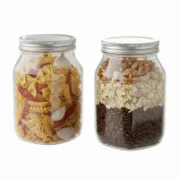 All Time Plastic Crystal Jar Natural - 960 ml 2 Pieces