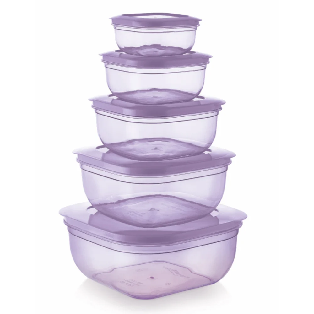 Mastercook Malta Square Storage Container - Purple (5 Pieces)