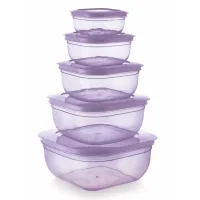 Mastercook Malta Square Storage Container - Purple (5 Pieces)