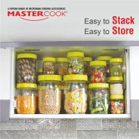 Mastercook Mason Multipurpose Storage Jar - Green (12 Pieces)