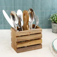 Clasicraft Wooden Spoon Stand (190-Br) Brown