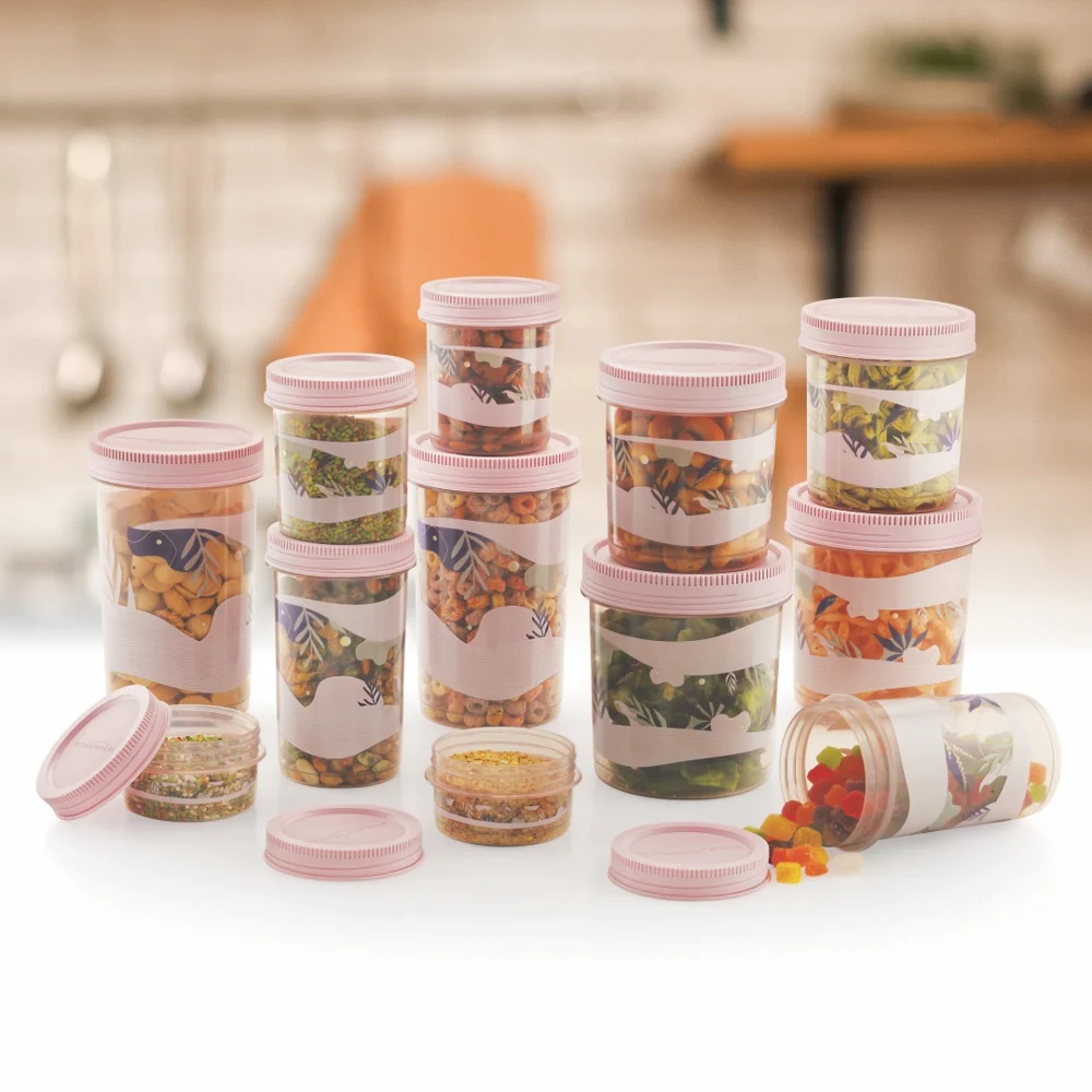 Mastercook Ibizza Multipurpose Storage Container - Pink (12 Pieces)