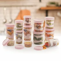 Mastercook Ibizza Multipurpose Storage Container - Pink (12 Pieces)