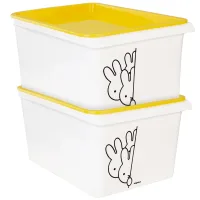 Nayasa Lego Print Multipurpose Storage Box (Yellow) - Set Of 2
