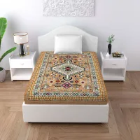 Elegant Weavers Blocks Pattern Single Bedsheet - 120 GSM