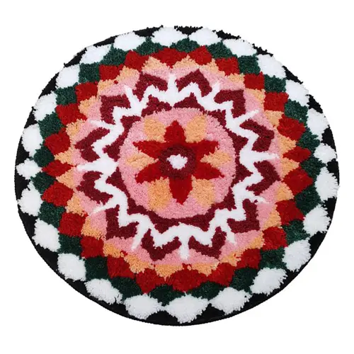Elegant Weavers Rangoli Round Mat - Multi Colour