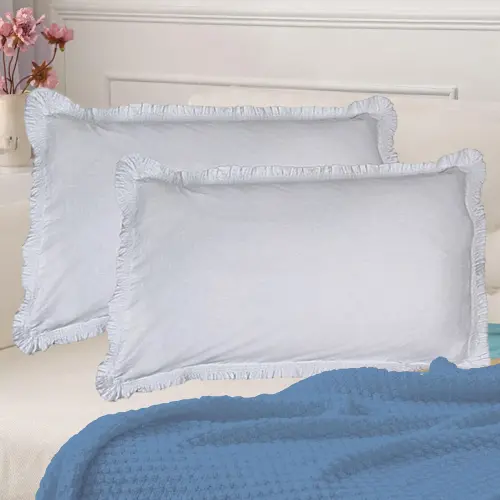 Pillow Cover Cotton White - 16x24 Inches