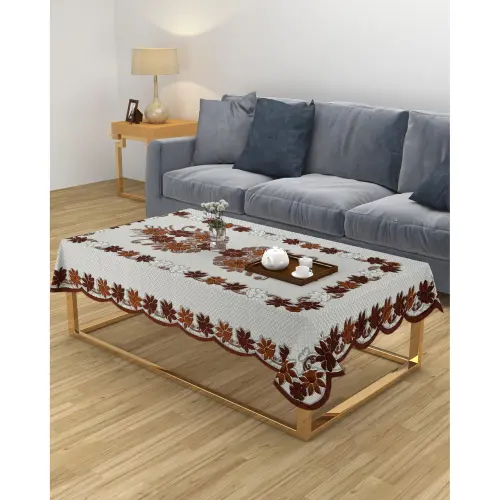 MHF Daisy Polyester Table Cover - Brown