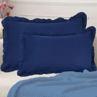 Pillow Cover Cotton Deep Blue - 16x24 Inches