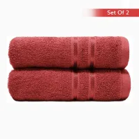 Trident Home Elegance Cl Hand Towel 400 Gsm (Tango Tomato) 40 x 60 cm - Pack Of 2