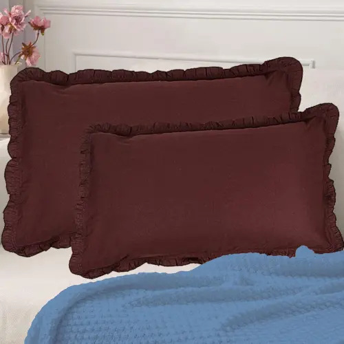 Pillow Cover Cotton Chocolate Brown - 16x24 Inches