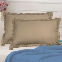 Pillow Cover Cotton Beige - 16x24 Inches