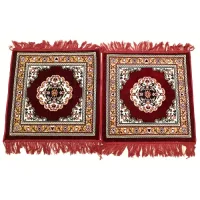 Sheetal World Floor Mat 1919 Aasan Mat (Maroon - D3) 48x48 cm - Set Of 2