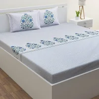 Home Affairs King Size Bedsheet 180 TC (Blue) 275 x 275 cm