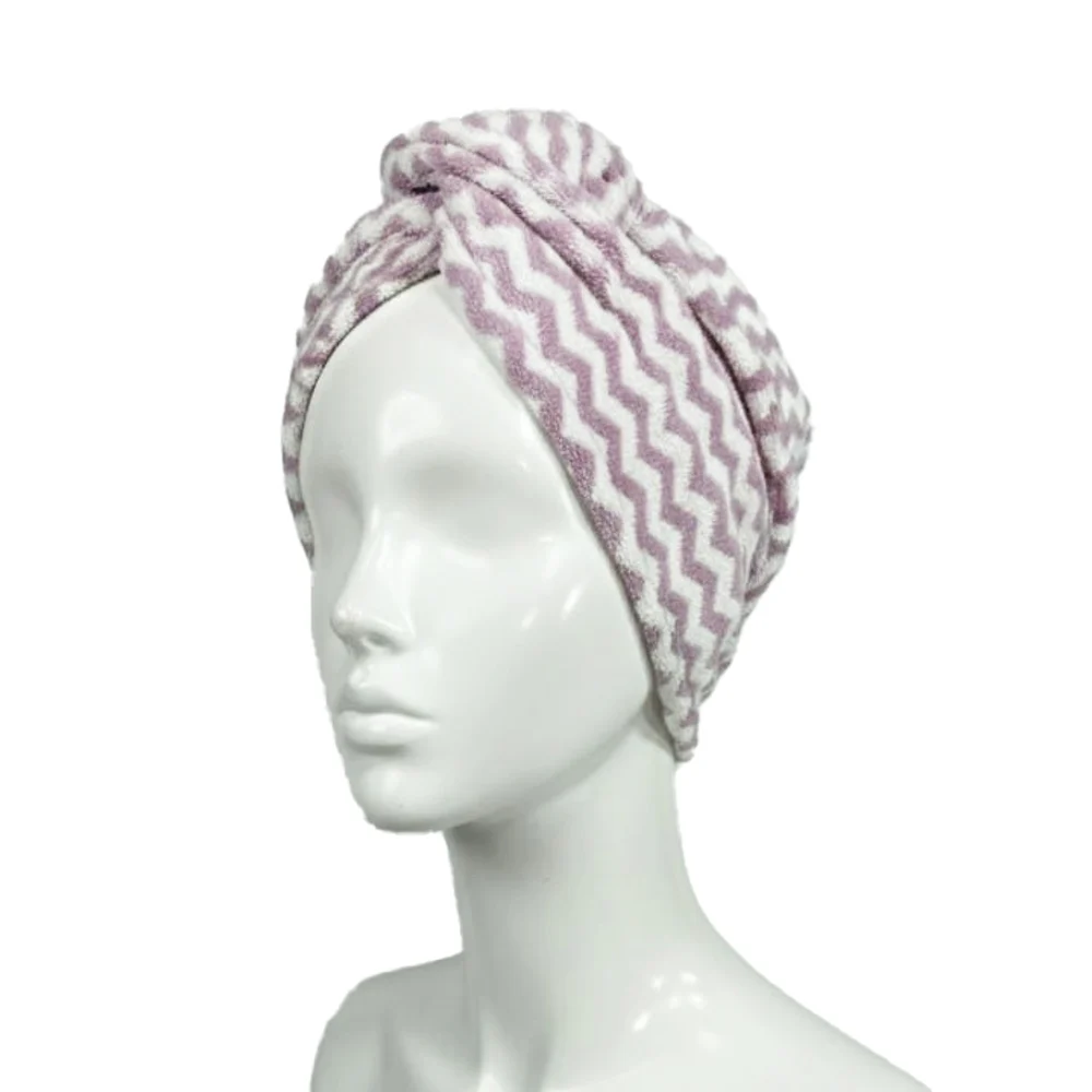 EW Hair Wrap Absorbent Towel for Hair-Drying - Rust - 25x65 cm