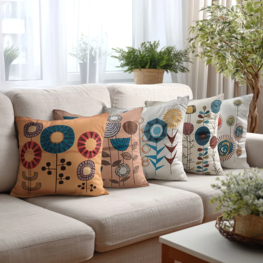 VAA Satin Finish Digital Print Cushion Cover (D5) Pack of 5