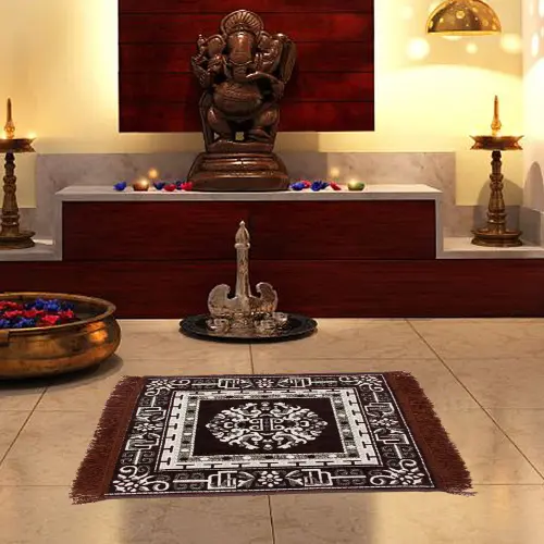 MHF Velvet Polyester Aasan Mat - Brown