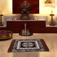 MHF Velvet Polyester Aasan Mat - Brown