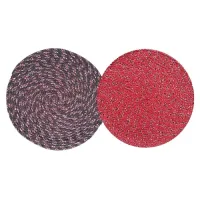 Elegant Weavers Ocala Round Bath Door (Red & Brown) 40x40 cm - Set Of 2