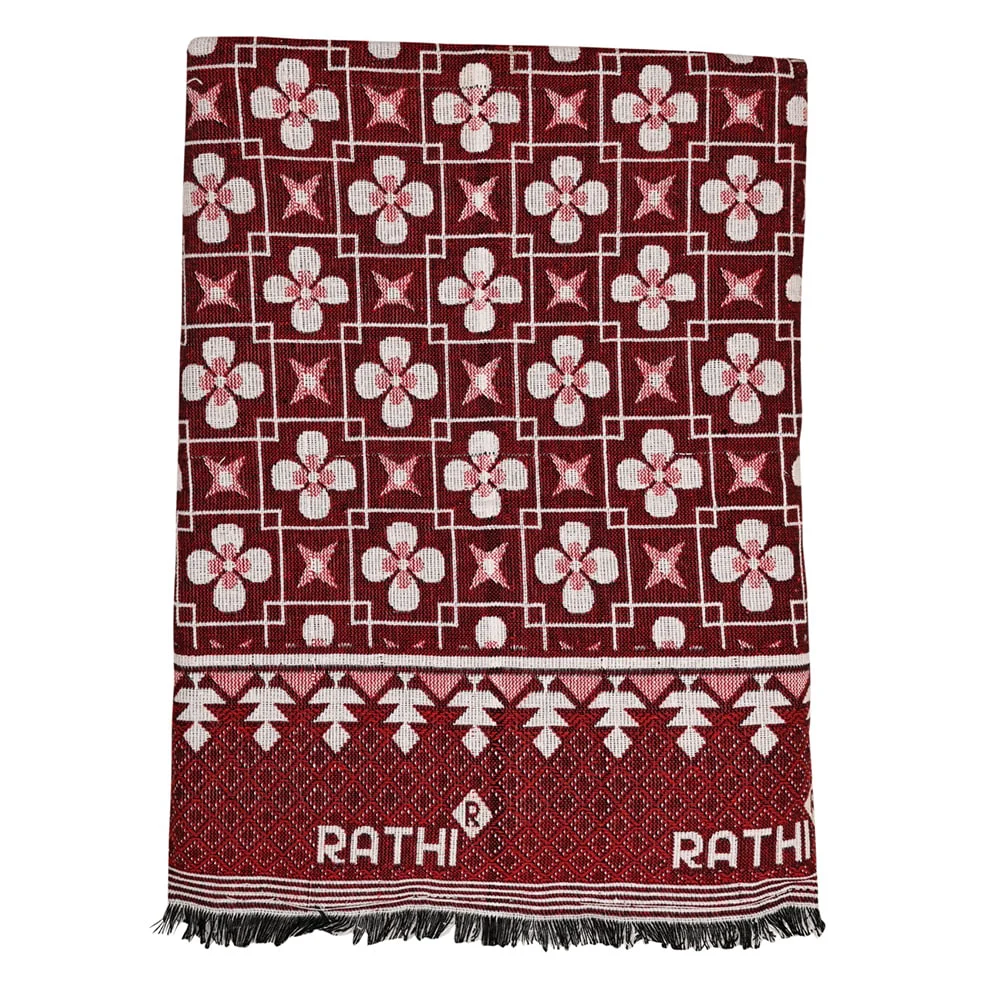 Rathi Solapur Chaddar 340 GSM (Red) - 145x220 cm