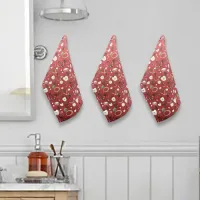 Sevenstar Cotton Kitchen Hand Towel 220 GSM (Red) 43x60 cm - Set Of 3