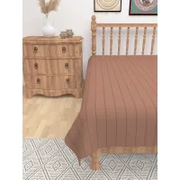 Athom Living Cotton Chaddar Single Ribs (Brown) - 145x224 cm