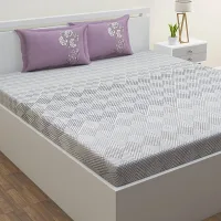 Home Affairs King Size Bedsheet (D1) 180 TC - Grey 275 x 275 cm