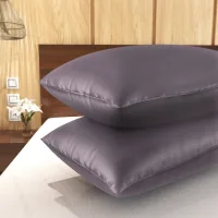 SC Satin Pillow Cover (Light Plum) 17x27 Inches - Set Of 2