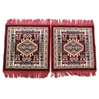 Sheetal World Floor Mat 1919 Aasan Mat (Maroon - D1) 48x48 cm - Set Of 2