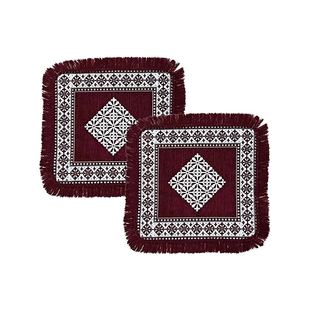 MHF Surya Geometric Aasan Mat 03 (Maroon) 56 x 56 cm