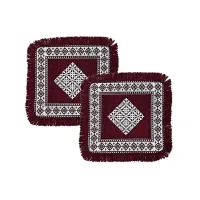 MHF Surya Geometric Aasan Mat 03 (Maroon) 56 x 56 cm